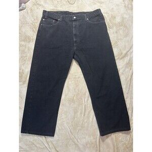 Levis 505 Jeans Mens 42x30 Black Regular Straight Cotton Zip Fly Denim